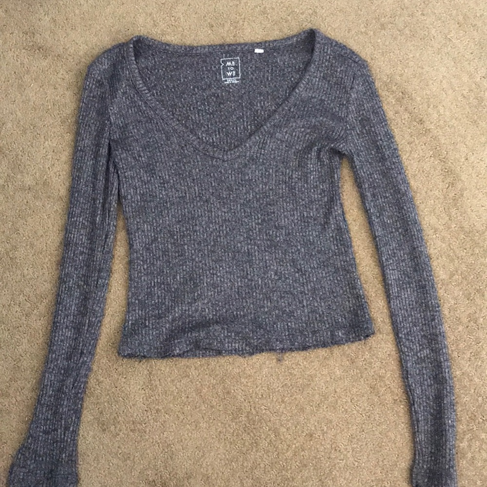 Pac Sun long sleeve cropped v neck